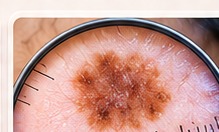 Dermoscopy examination of a skin lesion